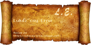 Lukácsy Erna névjegykártya